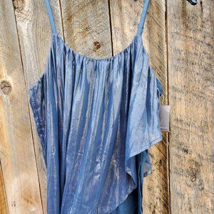 NWT Lane Bryant Blue Asymmetrical Top 14/16